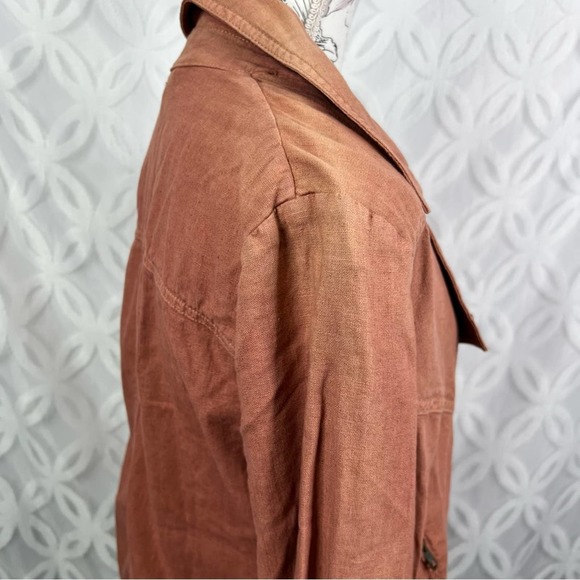 Free People Moto Linen Blend Jacket in Rosewood - Picture 6 of 9
